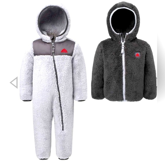 Kids Baby Boy Jacket Snozu Infant 2-piece Sz 18 Months 24 Months Fleece Set Gray